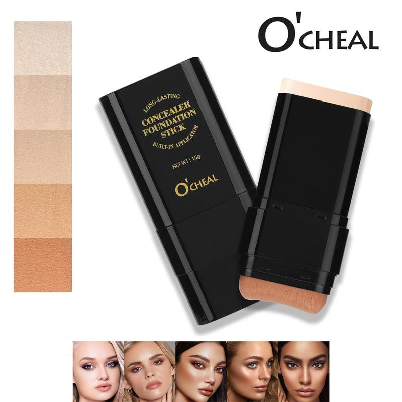 O'CHEAL Dual -Ended Long-Wear Lightweight Foundation Contour Stick - Brightening Effect, Blemish Concealer for Face Contouring Double
