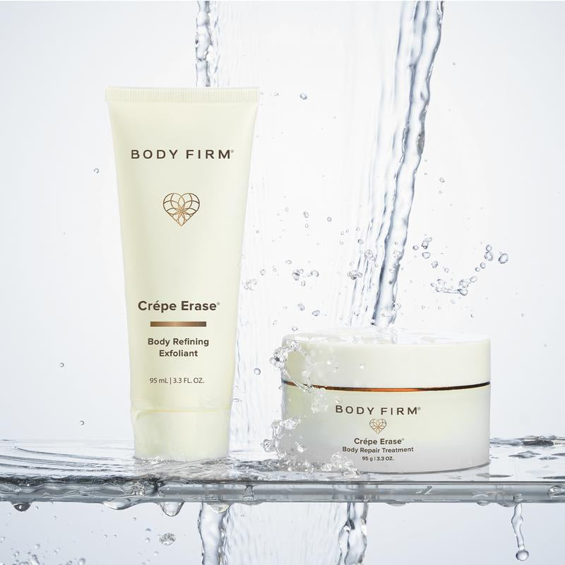 Crépe Erase | by the Body Firm | 2-Step Kit – Exfoliating Body Wash for Daily Skin Repair & Cleansing & Anti-Aging Repair Cream with Trufirm and 12 Super Hydrators for Smoother, Firmer Skin