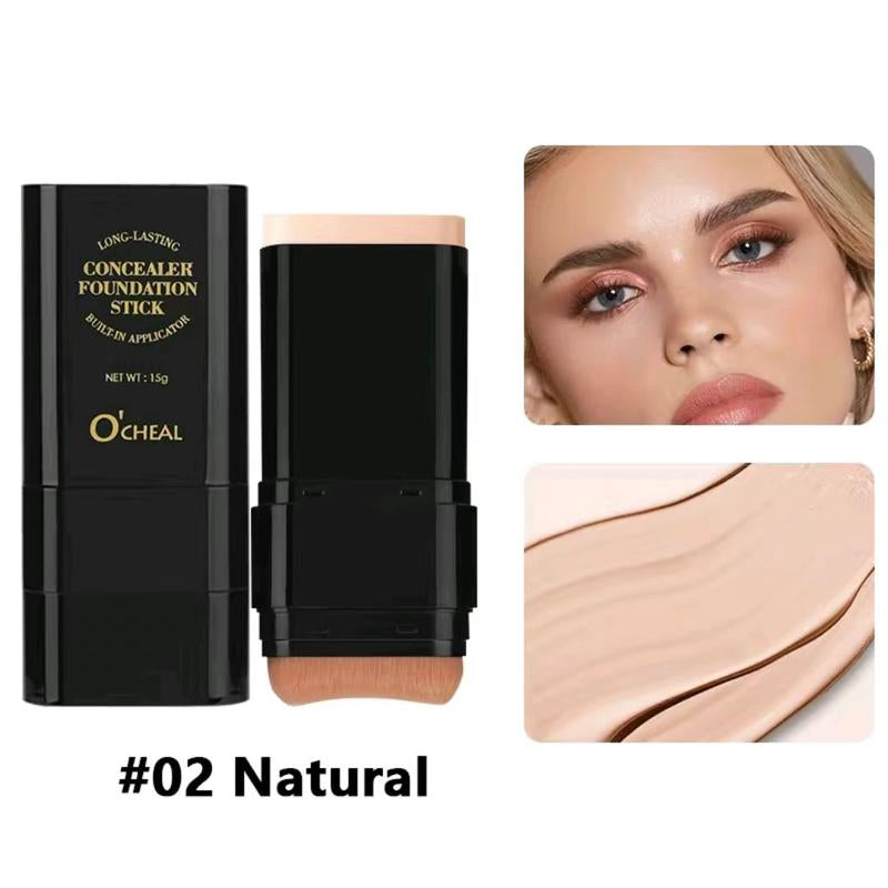 O'CHEAL Dual -Ended Long-Wear Lightweight Foundation Contour Stick - Brightening Effect, Blemish Concealer for Face Contouring Double