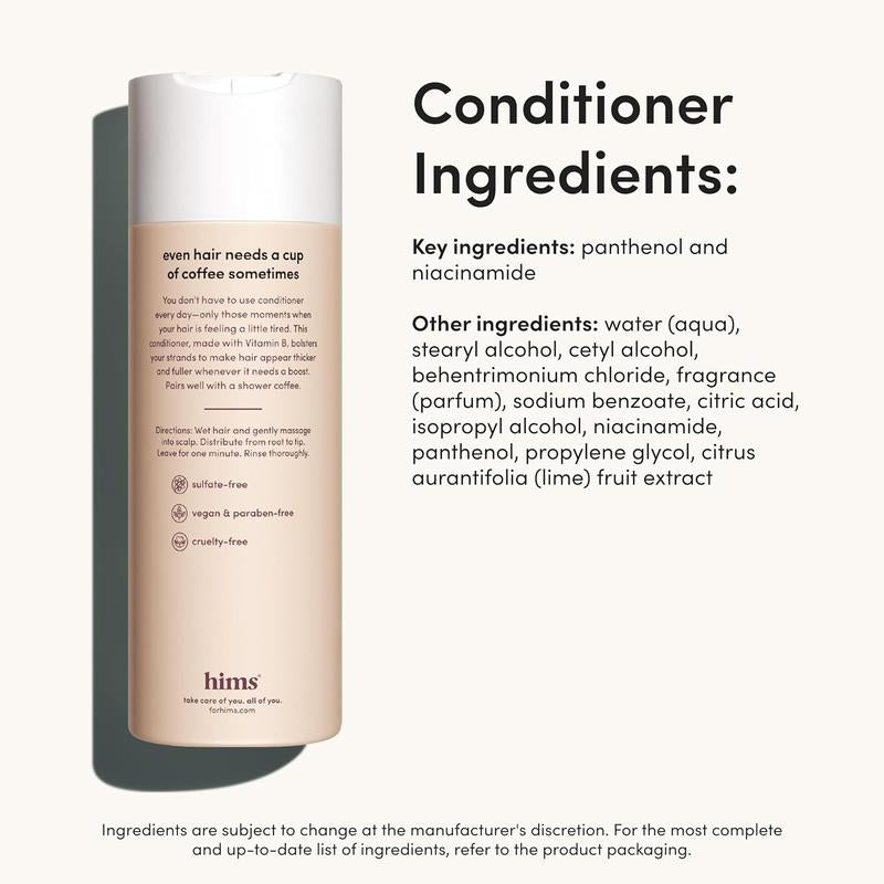 Hims Thick Fix Shampoo and Conditioner Set for Men- Thickening, Moisturizing, Reduces Shedding- Color Safe Hair Loss Shampoo and Conditioner- 2 Pack, 6.4Oz