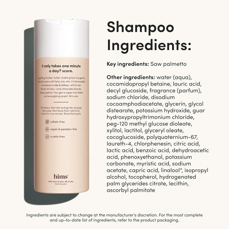 Hims Thick Fix Shampoo and Conditioner Set for Men- Thickening, Moisturizing, Reduces Shedding- Color Safe Hair Loss Shampoo and Conditioner- 2 Pack, 6.4Oz