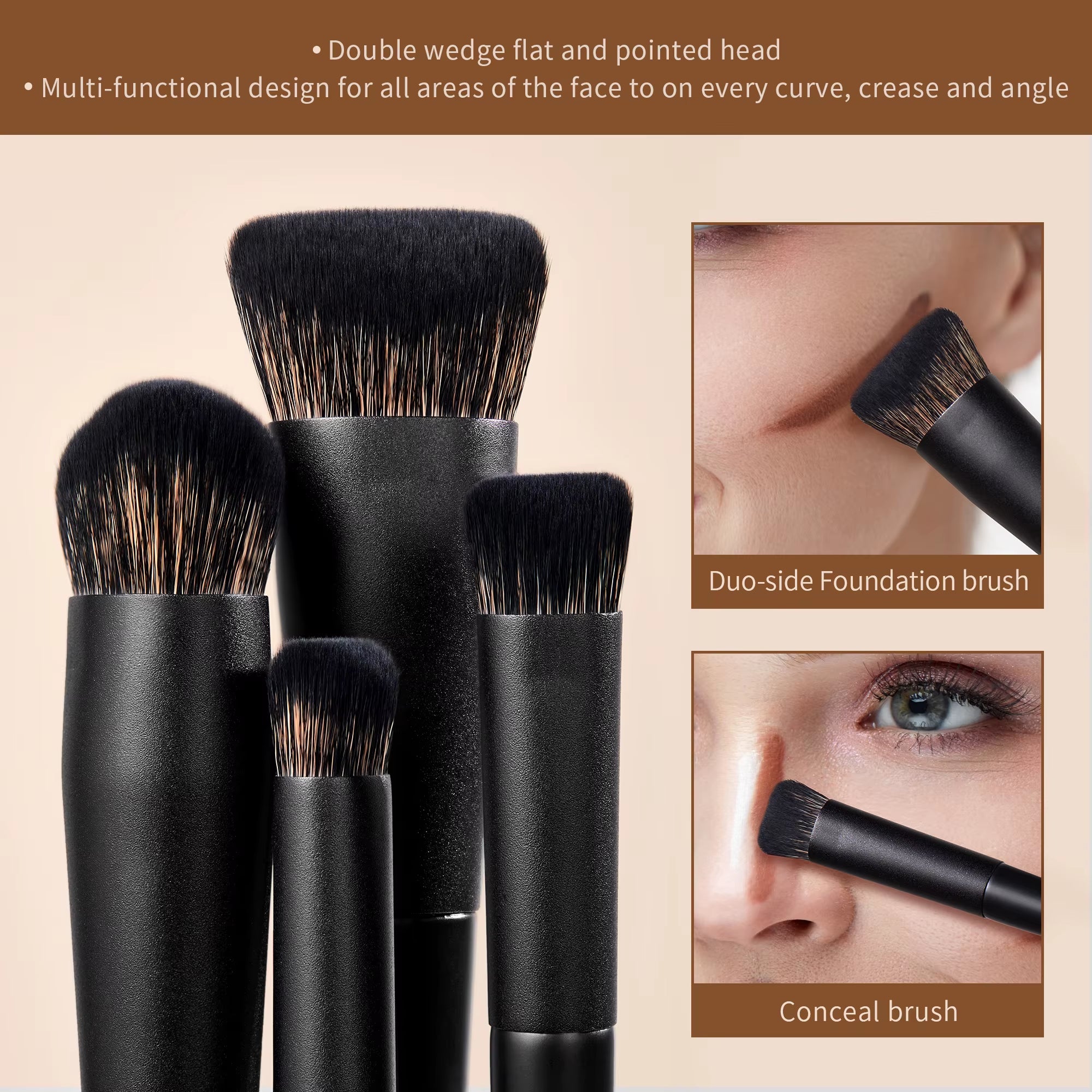 Makeup Brushes 14Pcs, Makeup Brushes Set Contour Foundation Powder Eyeshadow Highlight Blending Concealer Liner T336
