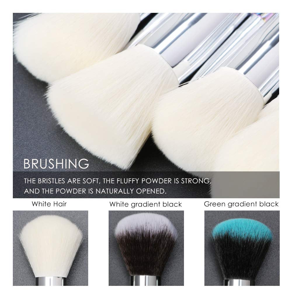 Makeup Brushes Crystal Handle Set, Professional Make up Brushes  10 PCS Crystal Transparent Handle Kabuki Face Powder Foundation Brush Concealer Eye Shadow Eyeliner Eyebrow Brush (Purple)