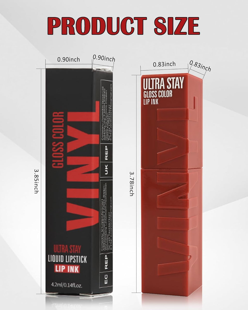 Liquid Lipstick,Smooth Vinyl Lipstick Ink Lipgloss,Rose Pink Tinted Lip Gloss,High Pigmented Lip Color,Longlasting Waterproof Non-Stick Lip Tint Stain,Christmas Makeup Gift for Girl Women-04