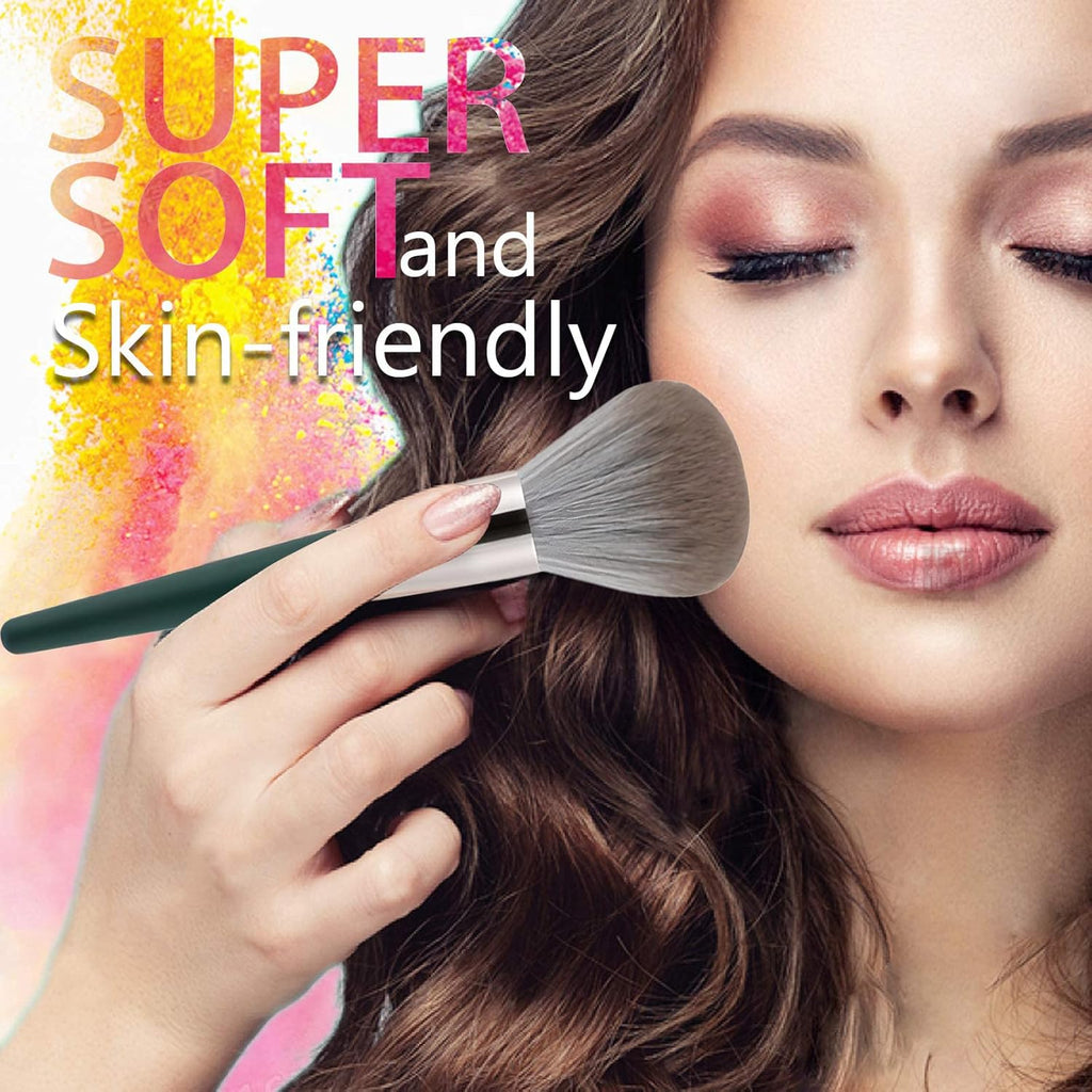 Makeup Brushes with Bag 14Pcs Professional Makeup Brush Set，Premium Synthetic Foundation Concealer Powder Blush Eyeshadow Eyebrow Blending Travel Make up Brushes (Green)