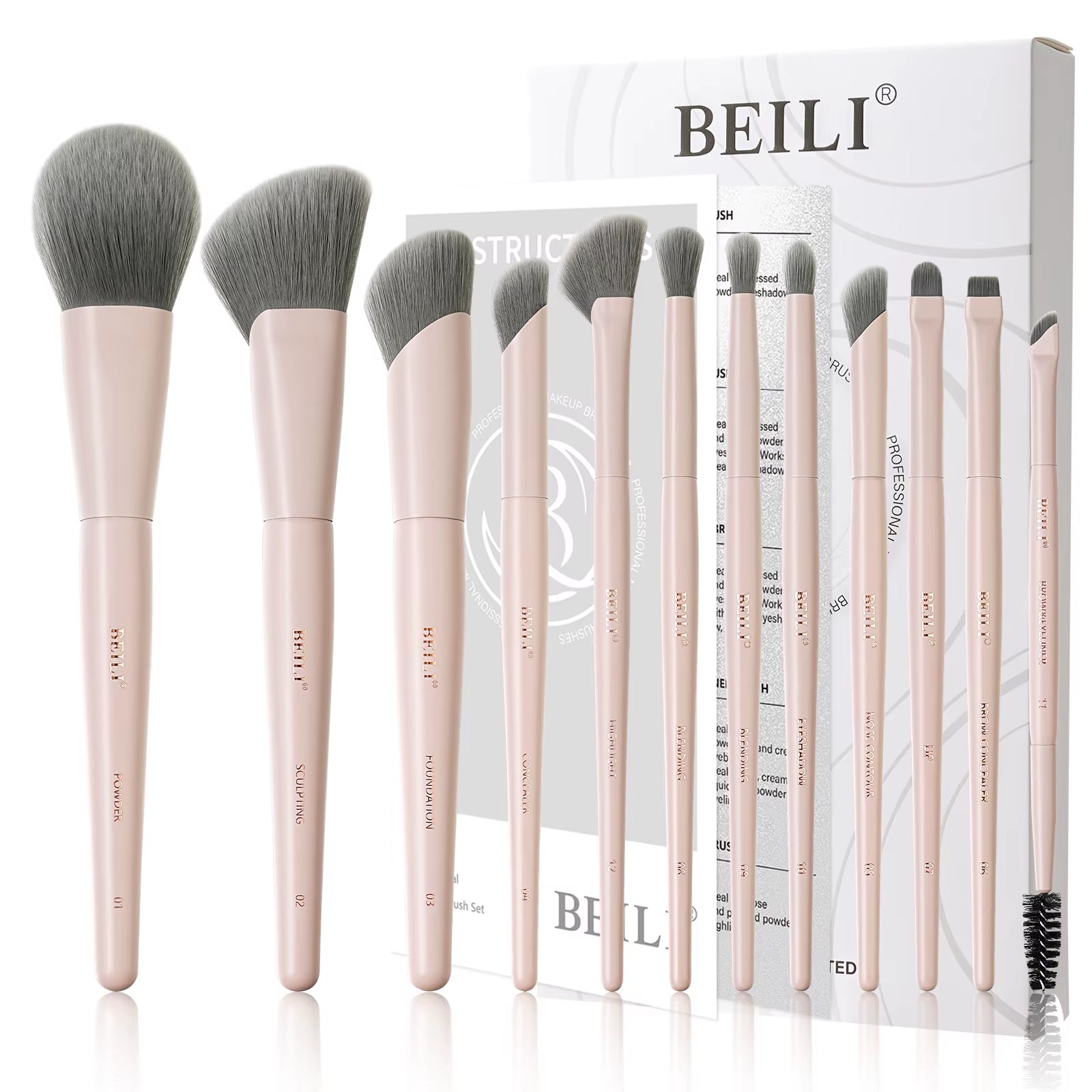 12/15 PCS Professional Makeup Brushes Sets Vegan Premium Cosmetics Tool Kakubi Podwer Angled Contour Blush Eyeshadow Brush