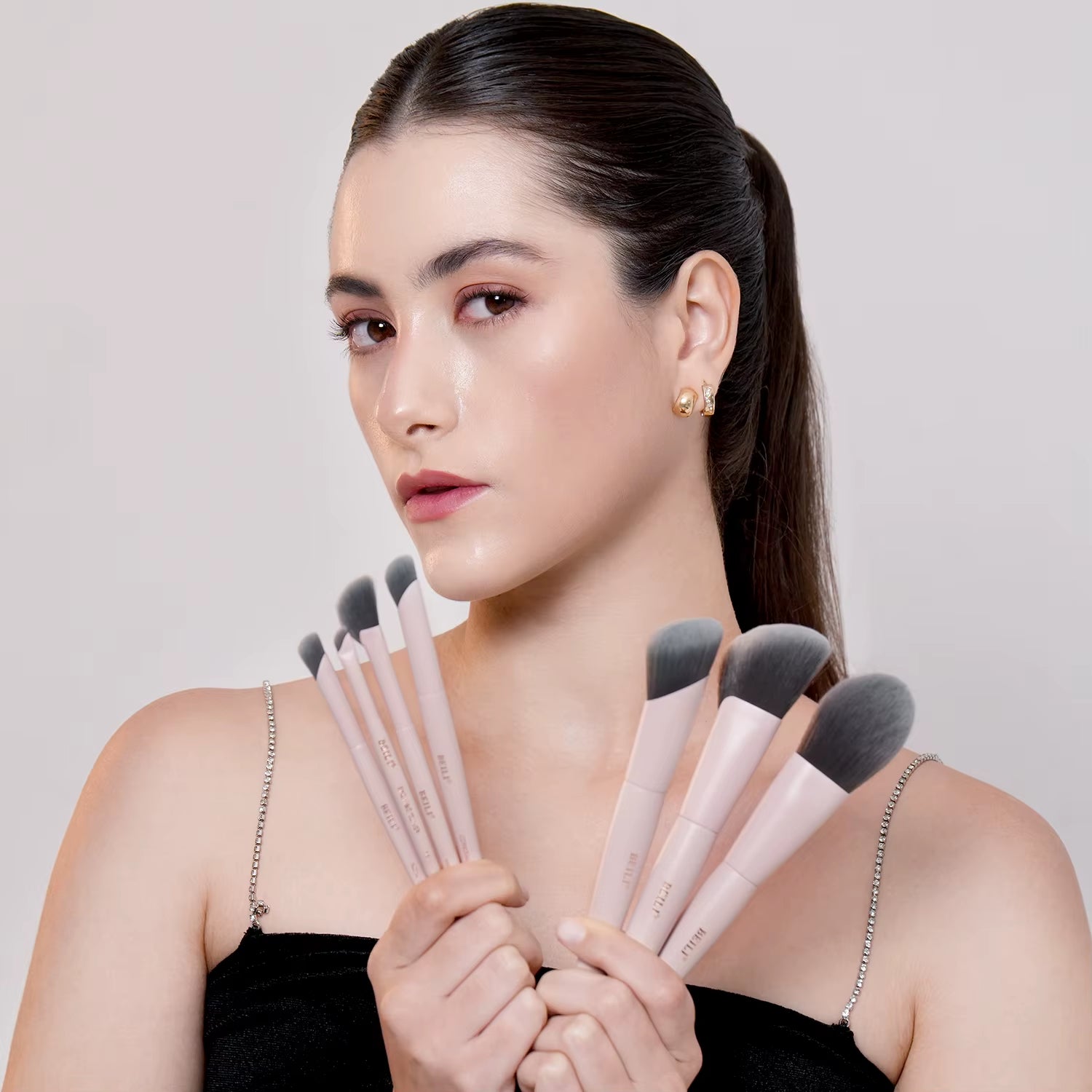 12/15 PCS Professional Makeup Brushes Sets Vegan Premium Cosmetics Tool Kakubi Podwer Angled Contour Blush Eyeshadow Brush