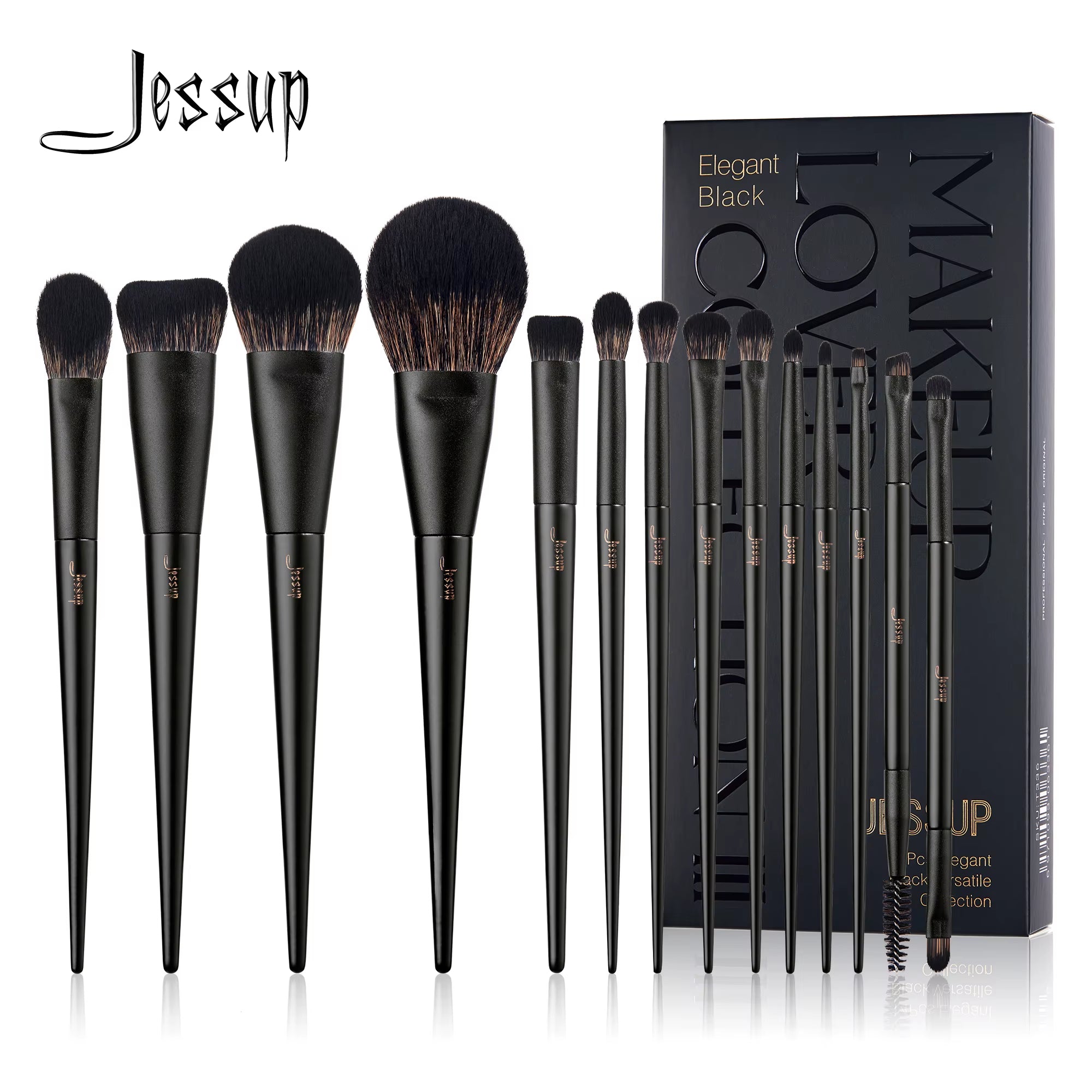 Makeup Brushes 14Pcs, Makeup Brushes Set Contour Foundation Powder Eyeshadow Highlight Blending Concealer Liner T336
