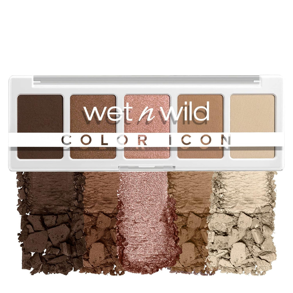 Color Icon Eyeshadow Makeup 5 Pan Palette, Matte, Shimmer, Metallic, Long Wearing, Rich Buttery Pigment, Cruelty Free - Walking on Eggshells