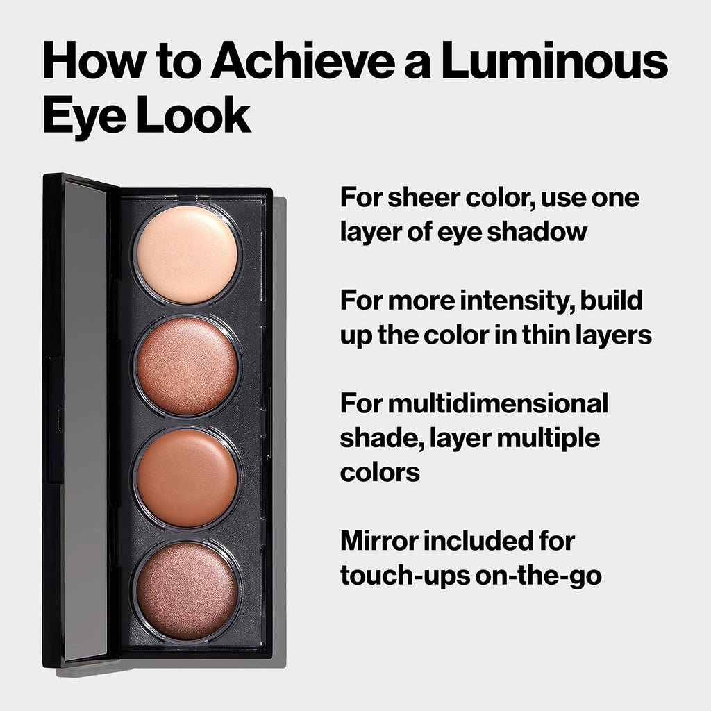 Crème Eyeshadow Palette, Illuminance Eye Makeup with Crease- Resistant Ingredients, Creamy Pigmented in Blendable Matte & Shimmer Finishes, 710 Not Just Nudes, 0.12 Oz