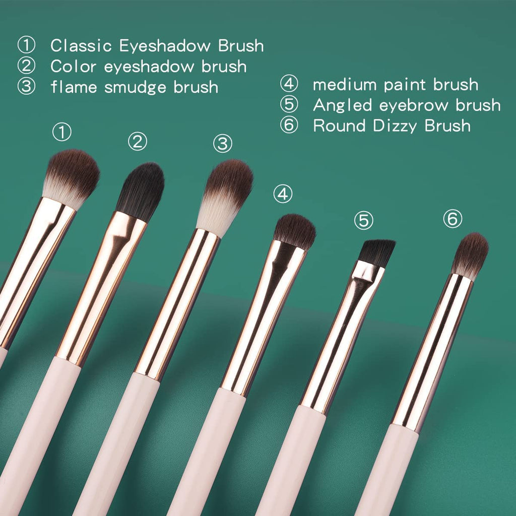 Professional 6-Piece Eye Makeup Brush Set - Soft Bristles for Flawless Eyeshadow, Eyeliner & Eyebrow Application