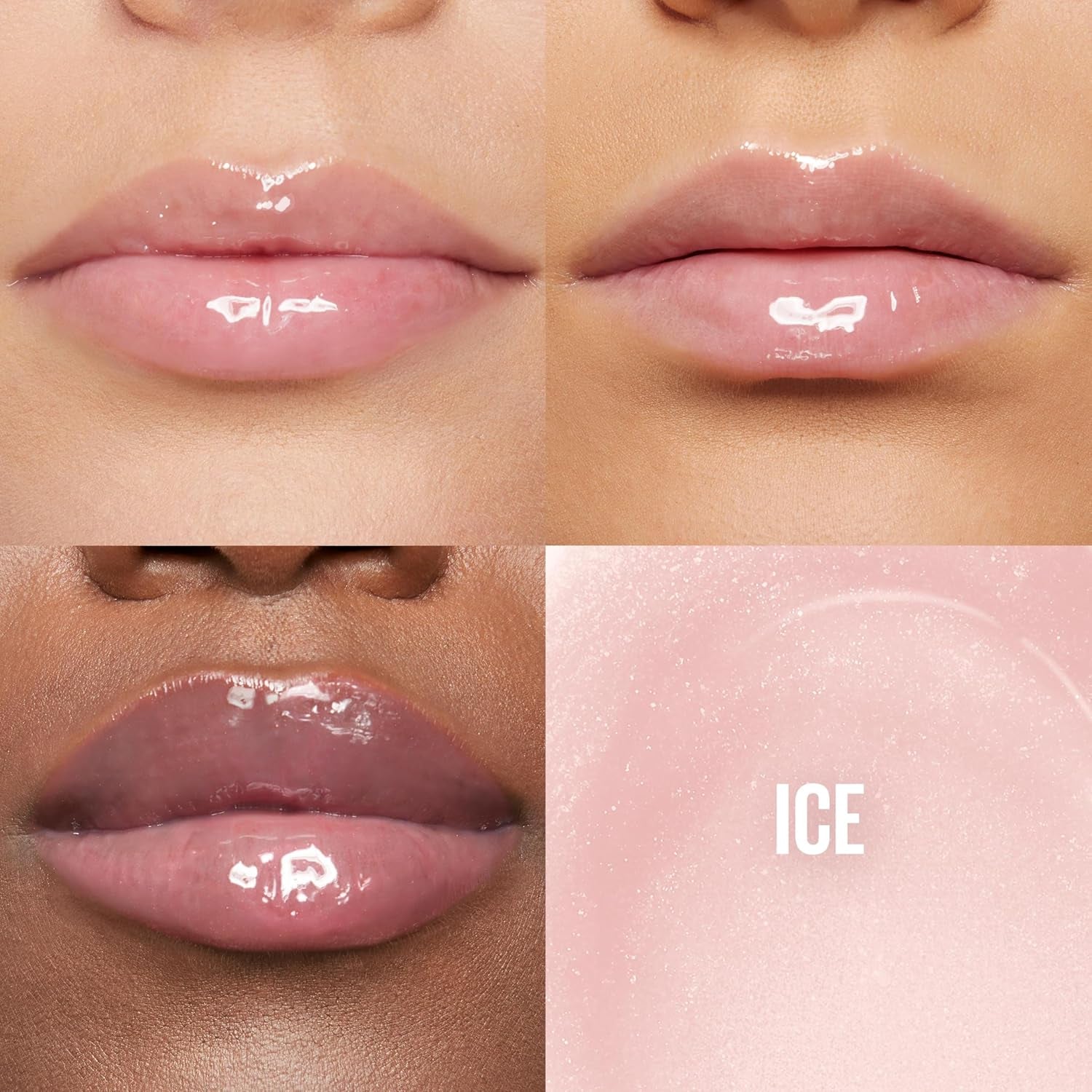 Lifter Gloss, Hydrating Lip Gloss with Hyaluronic Acid, Ice, Pink Neutral, 0.18 Ounce