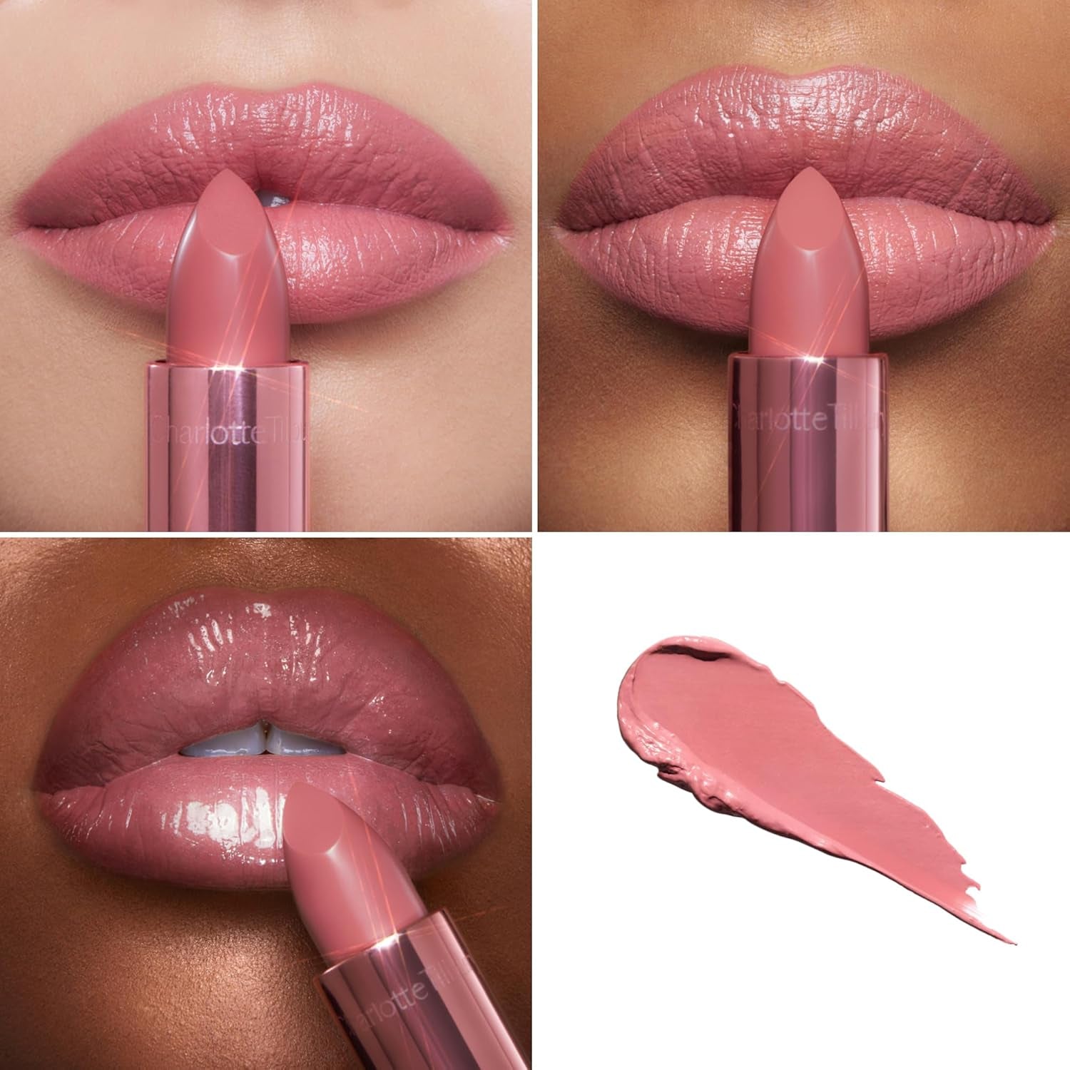 Charlotte Tilbury Icon Baby Lip Duo Kit - Mini K.I.S.S.I.N.G Satin Shimmer Lipstick & Full Size Hall of Fame High Shine Gloss Set - Hydrating Long Lasting Makeup Duo for On-The-Go Glossy Shine