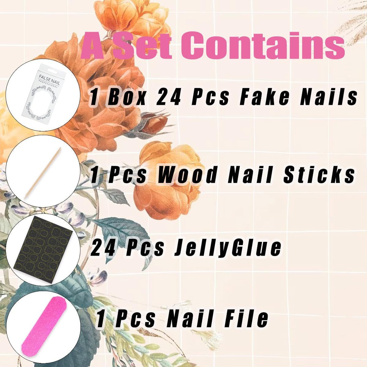 White French Tip Press on Nails Long Square Fake Nails Matte Pink Full Cover Solid Color Glue on Nails Glossy Designs Cute False Nails Stick on Nails for Women Girls Acrylic Manicure Decorations24Pcs