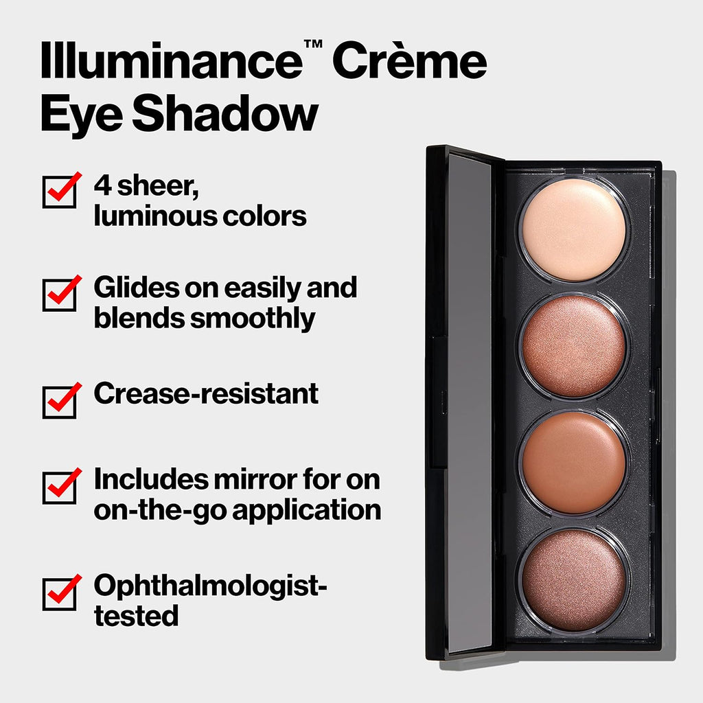 Crème Eyeshadow Palette, Illuminance Eye Makeup with Crease- Resistant Ingredients, Creamy Pigmented in Blendable Matte & Shimmer Finishes, 710 Not Just Nudes, 0.12 Oz