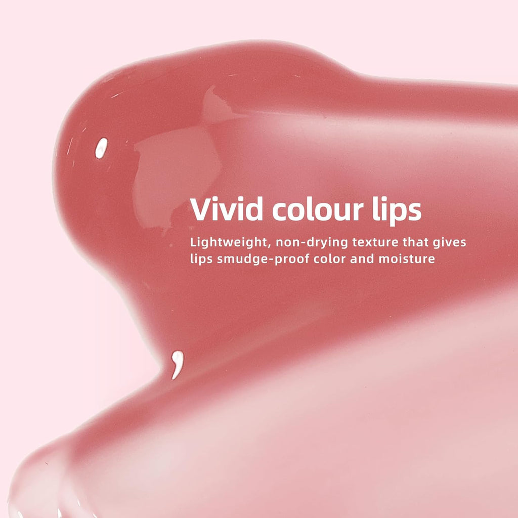 Water Gel Lip Tint 6 Colors Set, Highly Pigmented Long Lasting Moisturizing Glossy Lip Stains, Hydrate Lightweight Lip Gloss Makeup