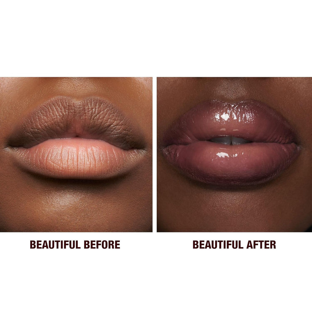 Charlotte Tilbury Icon Baby Lip Duo Kit - Mini K.I.S.S.I.N.G Satin Shimmer Lipstick & Full Size Hall of Fame High Shine Gloss Set - Hydrating Long Lasting Makeup Duo for On-The-Go Glossy Shine