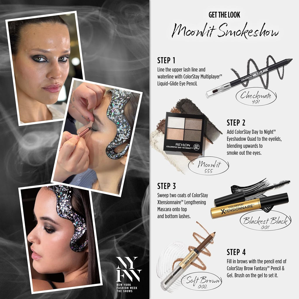 Eyeshadow Palette by , Colorstay Day to Night up to 24 Hour Eye Makeup, Velvety Pigmented Blendable Matte & Shimmer Finishes, 555 Moonlit, 0.16 Oz, 555 Moonlit, 0.16 Oz