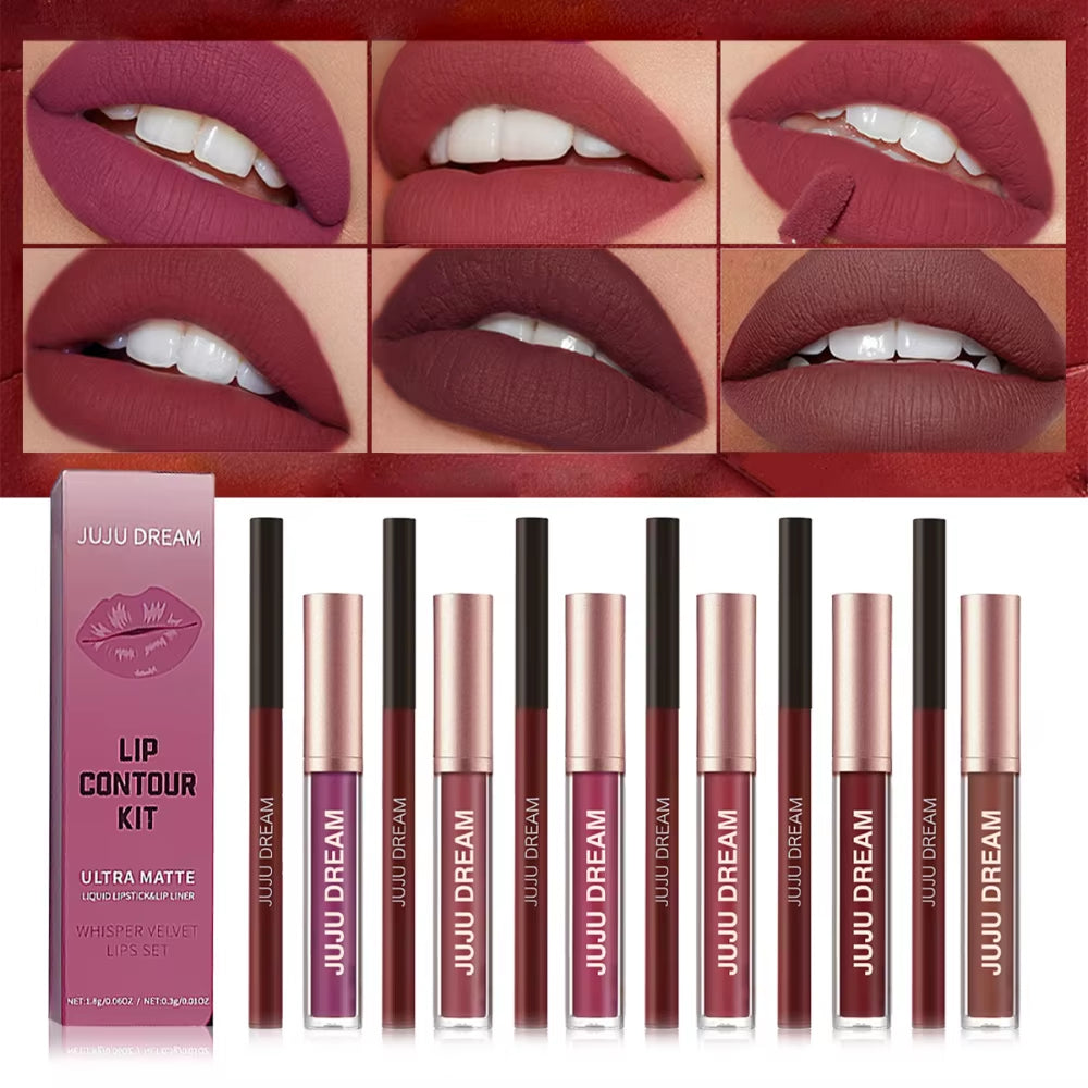 Matte Lip Liner and Lipstick Set