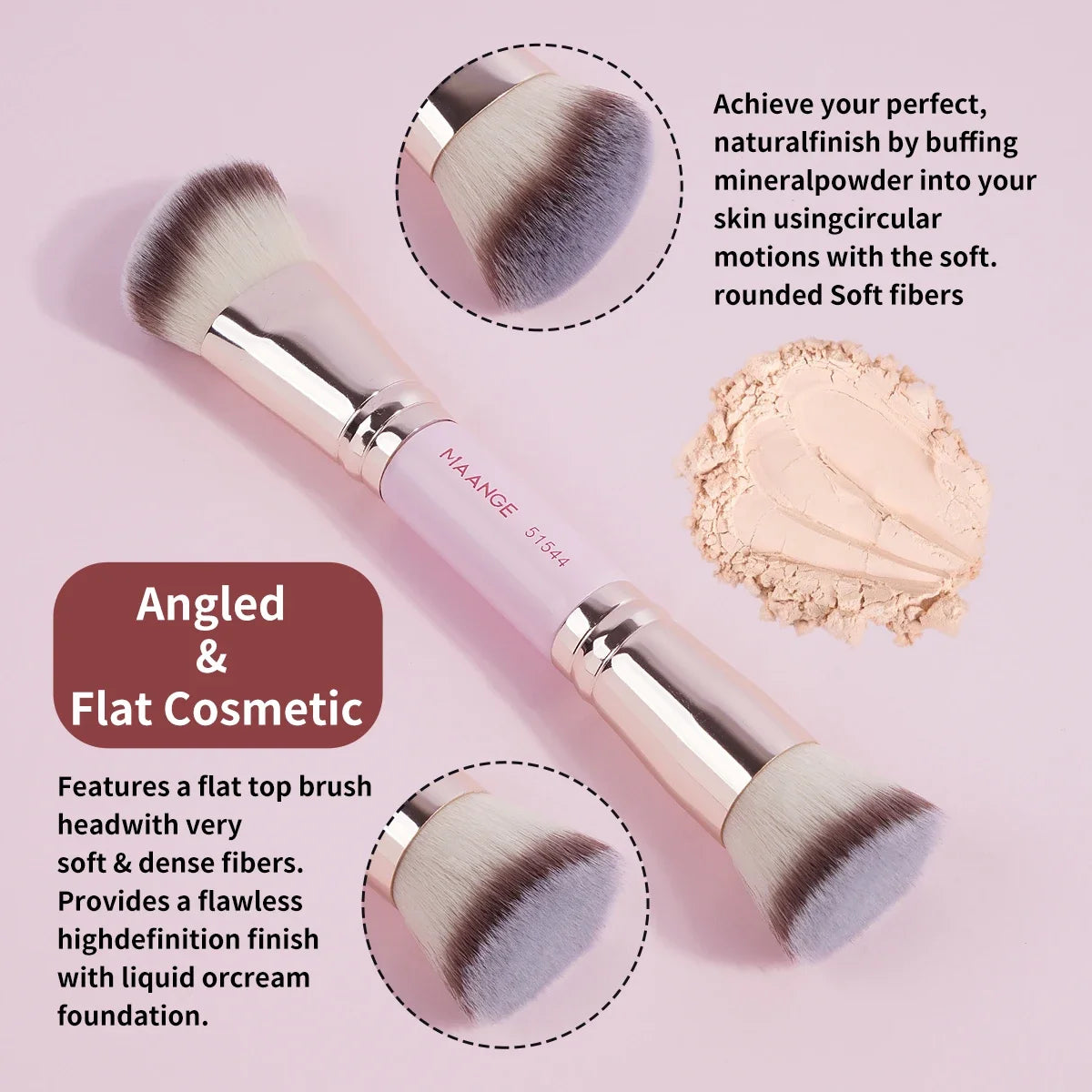 4Pcs Basic Makeup Brushes Set with Box Dual-Ended Foundations Powder Blush Details for Eyeshadow Brushes Beginner Travel