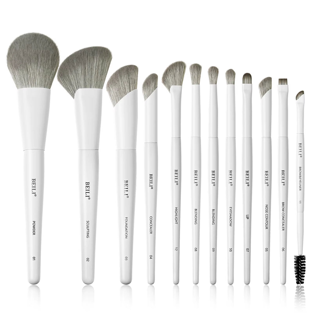 12/15 PCS Professional Makeup Brushes Sets Vegan Premium Cosmetics Tool Kakubi Podwer Angled Contour Blush Eyeshadow Brush