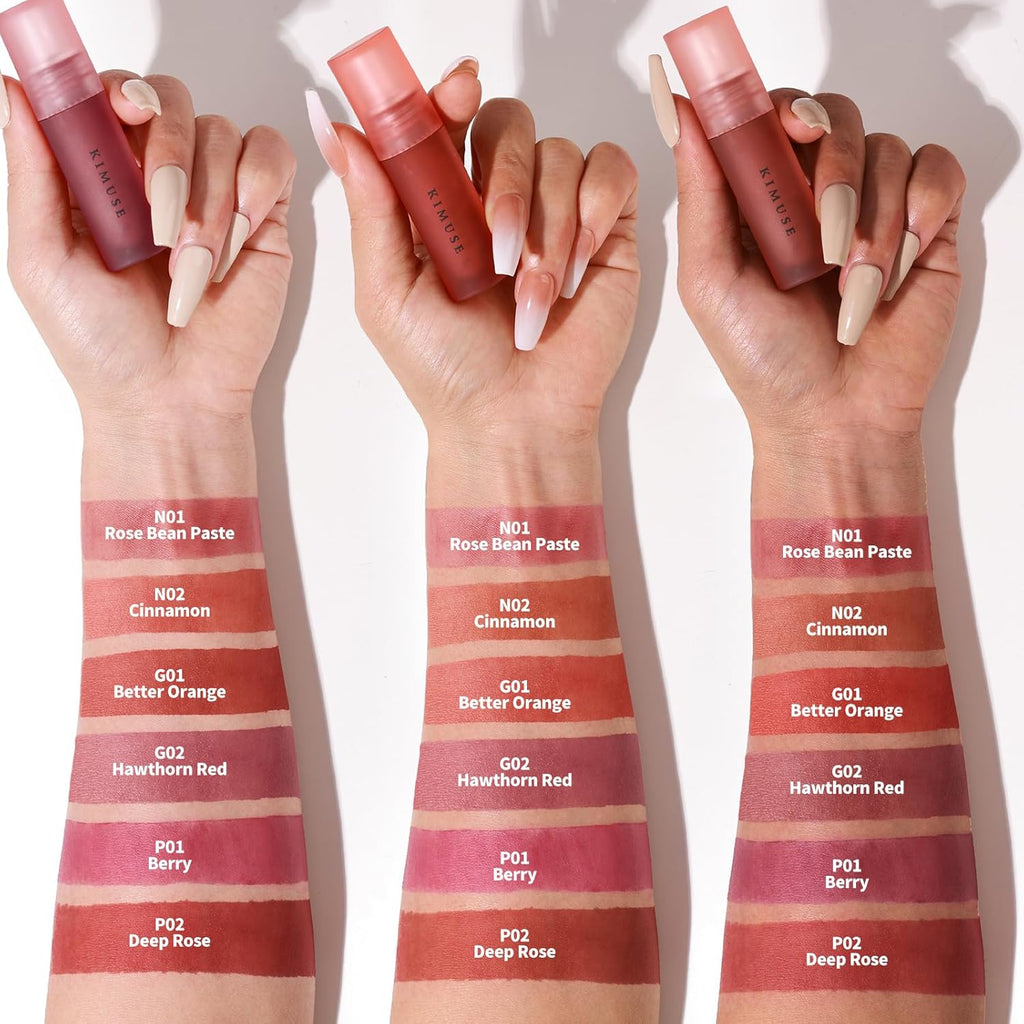 Water Gel Lip Tint 6 Colors Set, Highly Pigmented Long Lasting Moisturizing Glossy Lip Stains, Hydrate Lightweight Lip Gloss Makeup