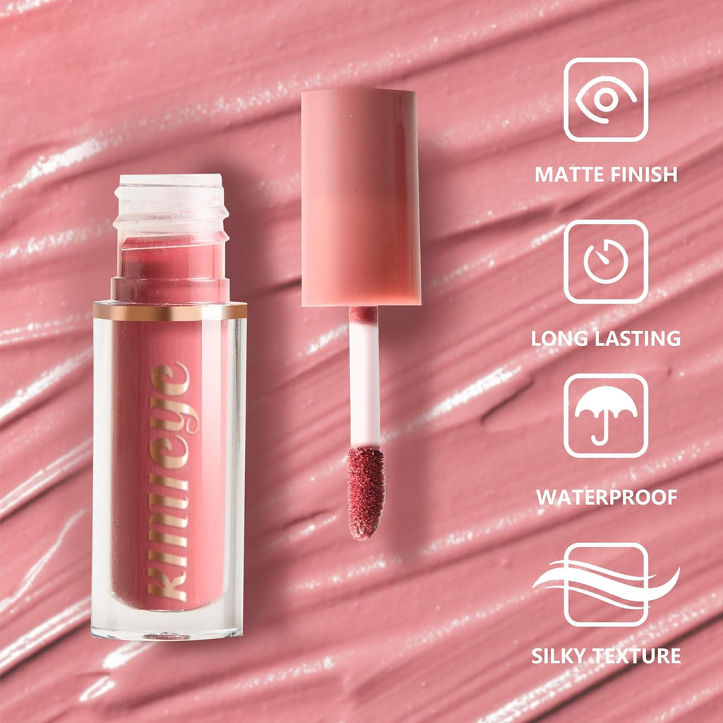 12Pcs Velvet Matte Liquid Lipstick Set, Waterproof Long Lasting Quick-Drying Non-Stick Cup Nude Lip Stain Kit, up to 24H Wear, Professional Lip Makeup Gift Kit for Women (SET A)