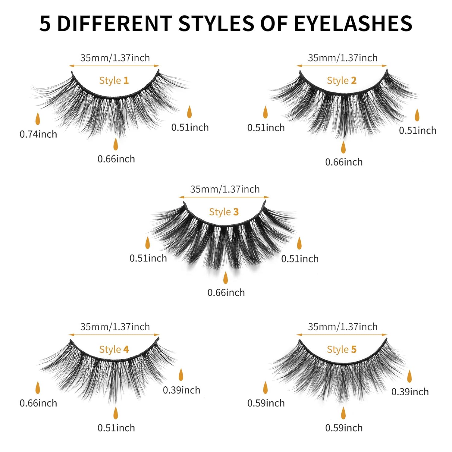 DYSILK Wimpern Lashes Künstliche Wimpern -Fake Lashes Falsche Wimpern 5 Paare 6D Falsche Wimpern Extensions Sets Eyelashes Natürlich Wiederverwendbar | 005- (15Mm-18Mm)