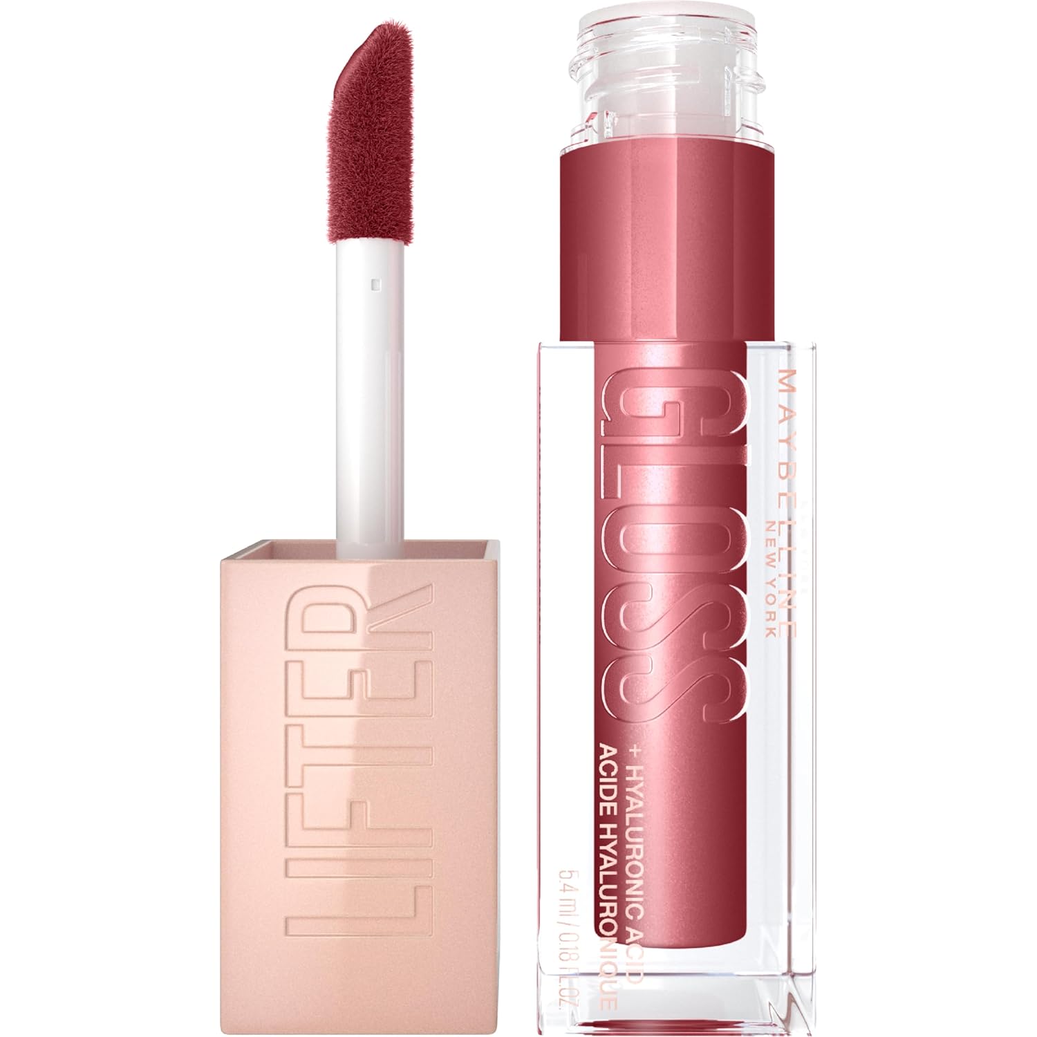 Maybelline New York Glänzender Lipgloss Für Voller Wirkende Lippen, Feuchtigkeitsspendend, Mit Hyaluronsäure, Lifter Gloss, Farbe: Nr. 005 Petal (Pink), 1 X 5,4 Ml