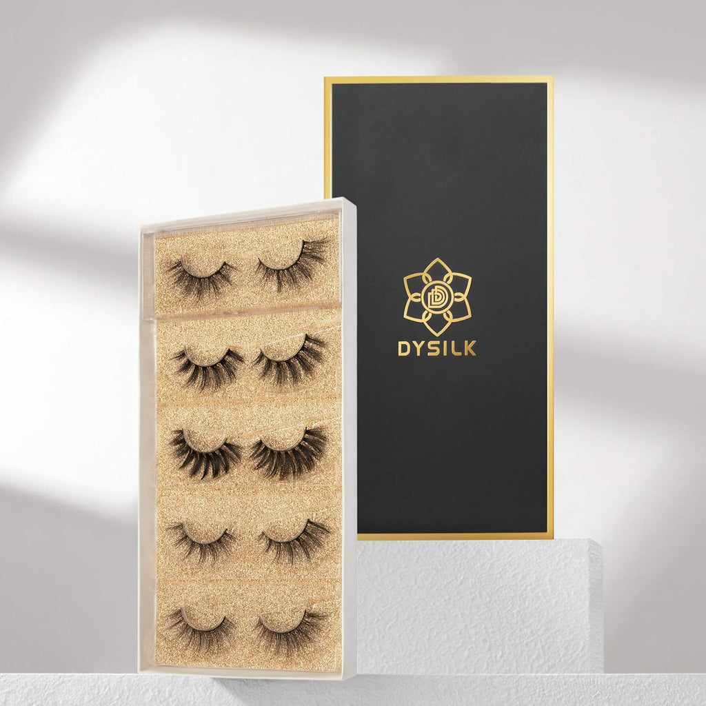 DYSILK Wimpern Lashes Künstliche Wimpern -Fake Lashes Falsche Wimpern 5 Paare 6D Falsche Wimpern Extensions Sets Eyelashes Natürlich Wiederverwendbar | 005- (15Mm-18Mm)