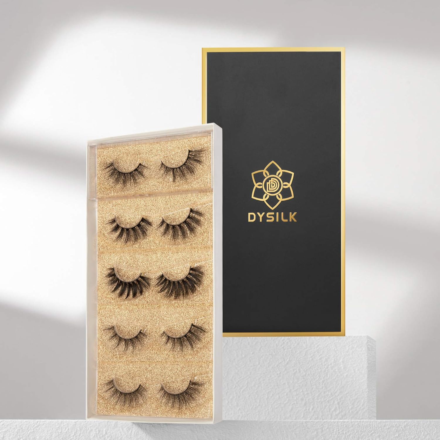 DYSILK Wimpern Lashes Künstliche Wimpern -Fake Lashes Falsche Wimpern 5 Paare 6D Falsche Wimpern Extensions Sets Eyelashes Natürlich Wiederverwendbar | 005- (15Mm-18Mm)