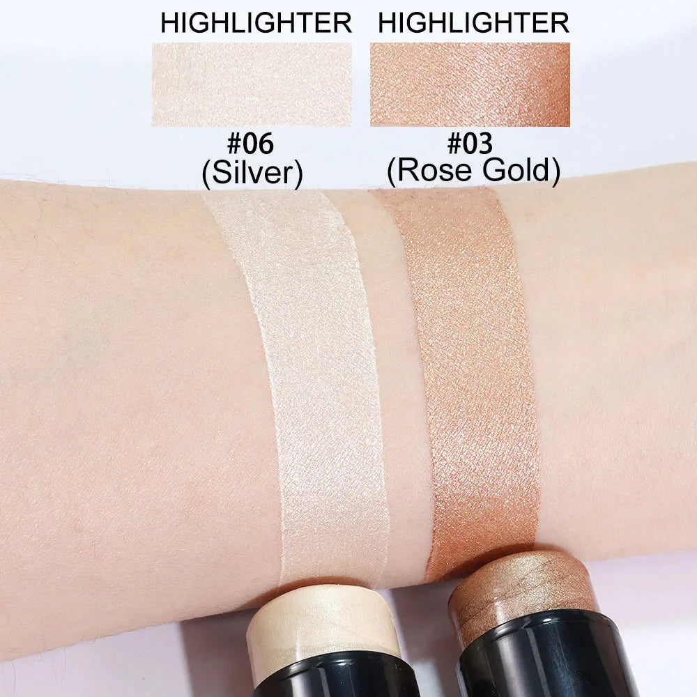Highlighting and Bronzing Stick for Face Brightening and Contouring - Long-Lasting Blusher and Concealer Pen