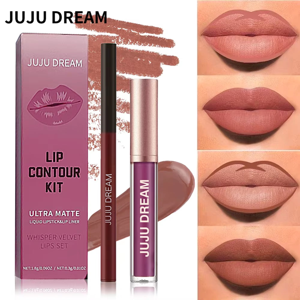 Matte Lip Liner and Lipstick Set