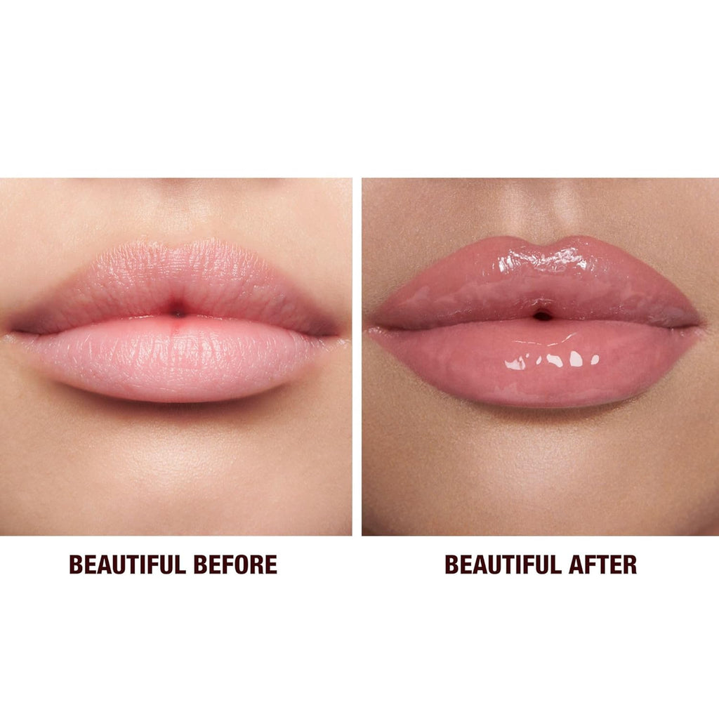 Charlotte Tilbury Icon Baby Lip Duo Kit - Mini K.I.S.S.I.N.G Satin Shimmer Lipstick & Full Size Hall of Fame High Shine Gloss Set - Hydrating Long Lasting Makeup Duo for On-The-Go Glossy Shine