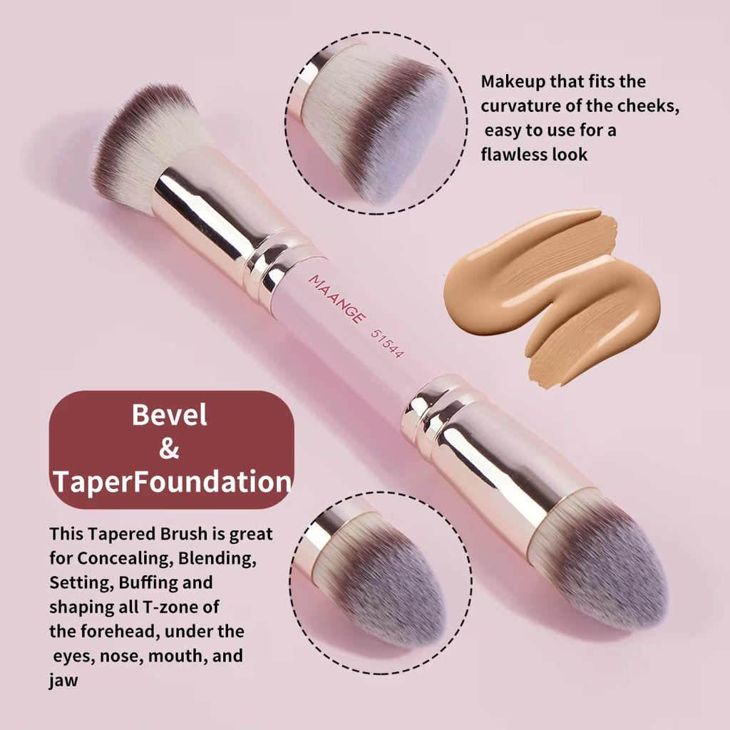 4Pcs Basic Makeup Brushes Set with Box Dual-Ended Foundations Powder Blush Details for Eyeshadow Brushes Beginner Travel