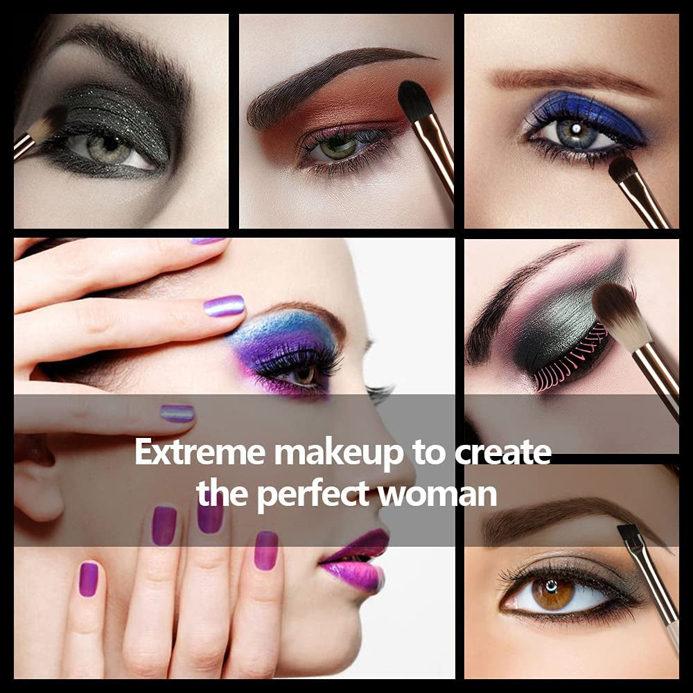 Professional 6-Piece Eye Makeup Brush Set - Soft Bristles for Flawless Eyeshadow, Eyeliner & Eyebrow Application