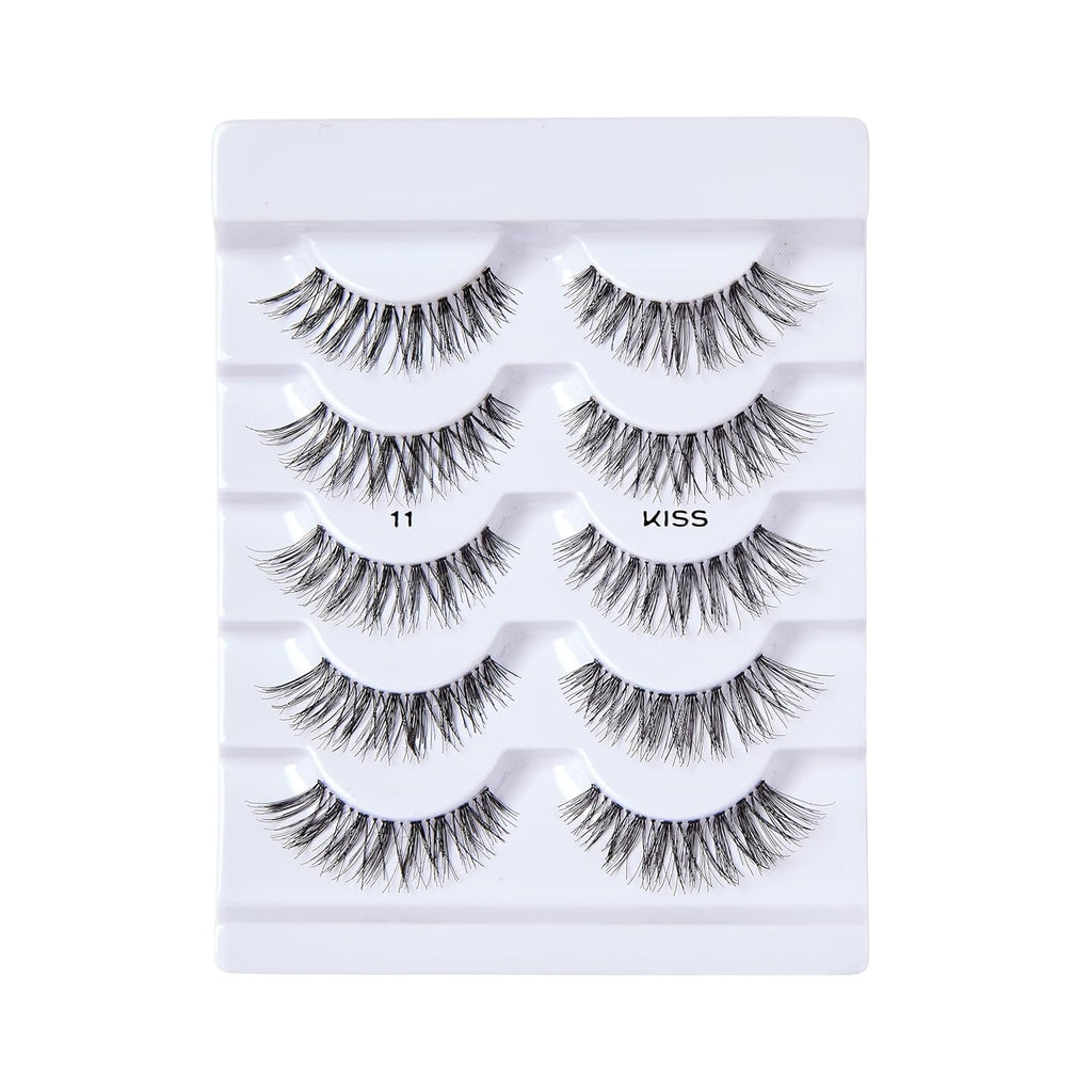 KISS Ever EZ Lashes, 10 Stück, 100% Echthaar, Braun, Falsche Wimpern