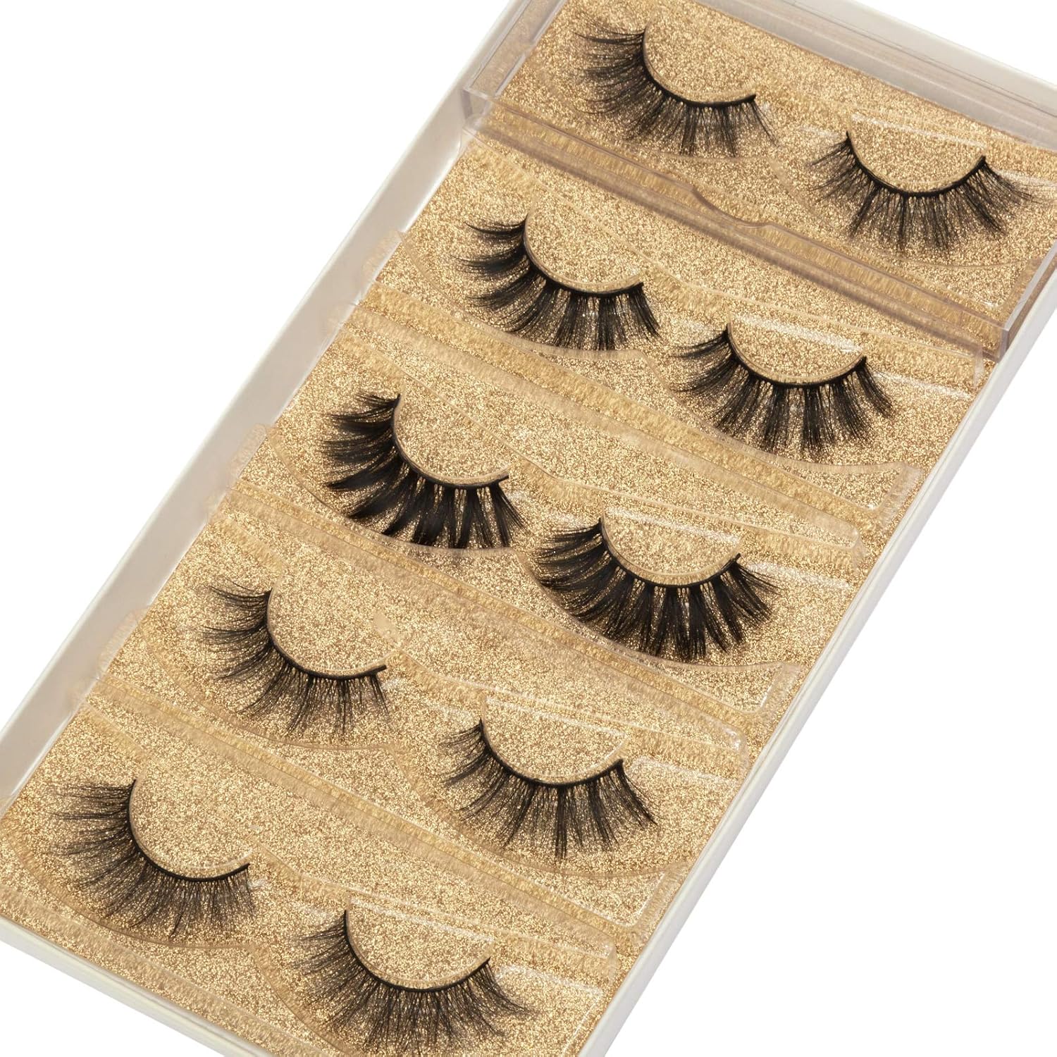 DYSILK Wimpern Lashes Künstliche Wimpern -Fake Lashes Falsche Wimpern 5 Paare 6D Falsche Wimpern Extensions Sets Eyelashes Natürlich Wiederverwendbar | 005- (15Mm-18Mm)