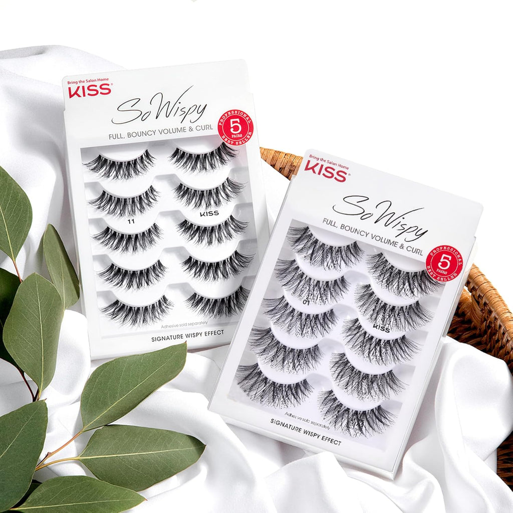 KISS Ever EZ Lashes, 10 Stück, 100% Echthaar, Braun, Falsche Wimpern