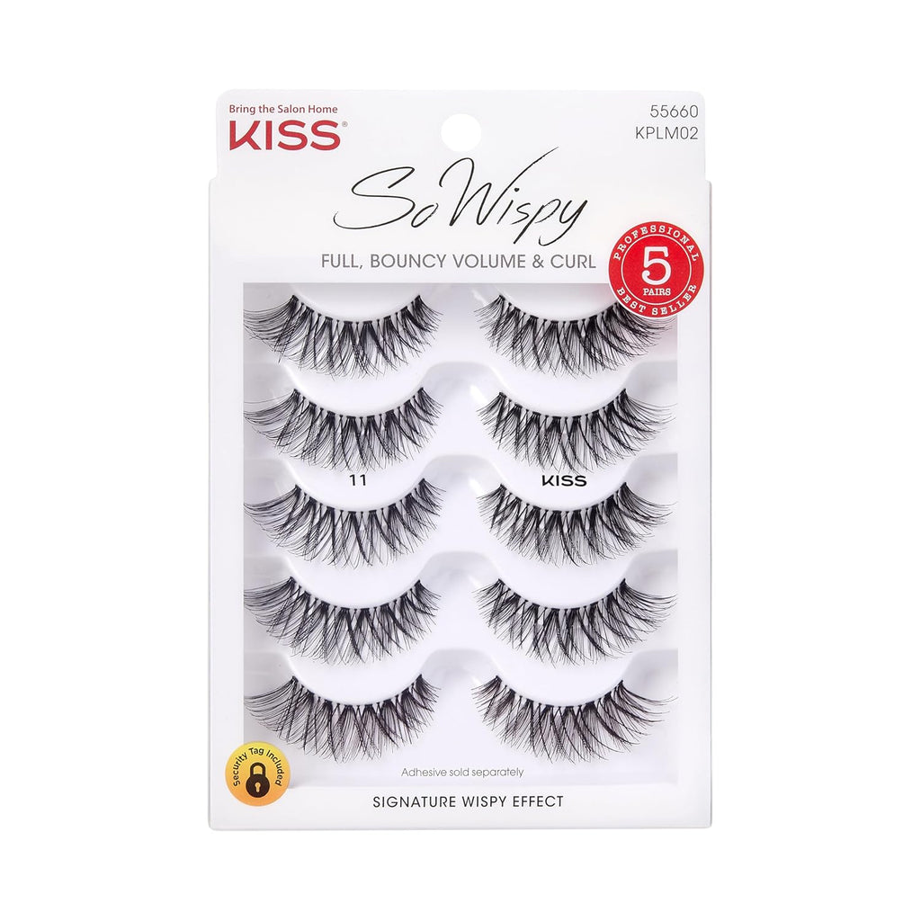 KISS Ever EZ Lashes, 10 Stück, 100% Echthaar, Braun, Falsche Wimpern