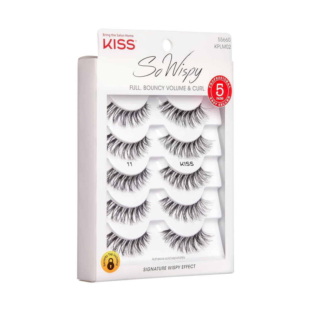 KISS Ever EZ Lashes, 10 Stück, 100% Echthaar, Braun, Falsche Wimpern