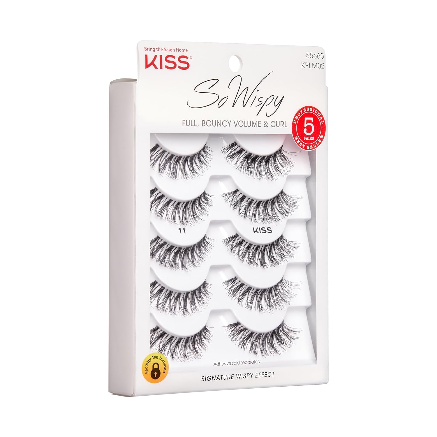 KISS Ever EZ Lashes, 10 Stück, 100% Echthaar, Braun, Falsche Wimpern