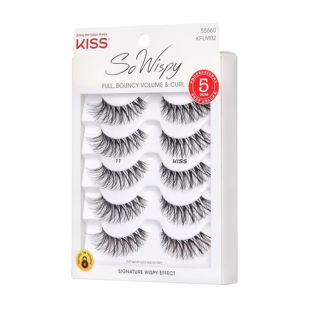 KISS Ever EZ Lashes, 10 Stück, 100% Echthaar, Braun, Falsche Wimpern