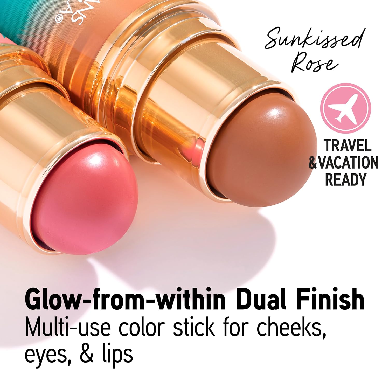 Butter Glow & Go Multiuse Stick, Ultra-Creamy Radiant Finish Formula with Murumuru Butter, Vegan & Cruelty-Free- Sunkissed Rose