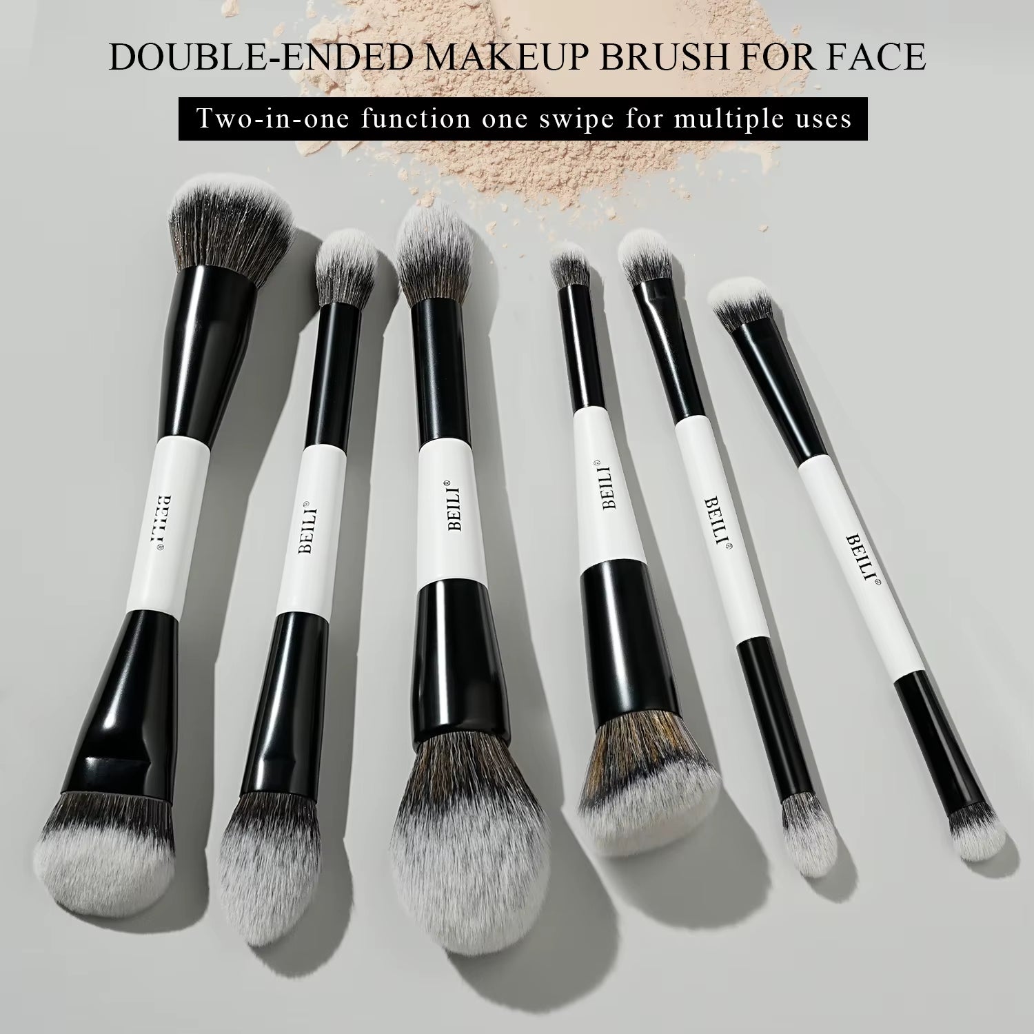 Makeup Brushes 12 Pieces 18 in 12 Double-Sided Contour Foundation Highlight Blush Brush Eyeshadow Eyeliner Concealer Brush