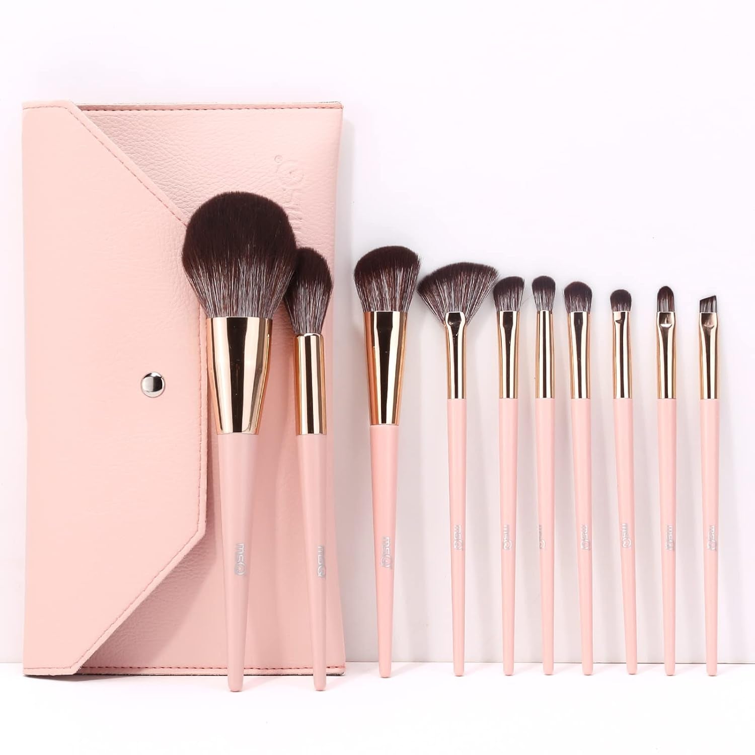 Make up Brushes 10Pcs Makeup Brush Set Foundation Brush Blending Brush (Pink)