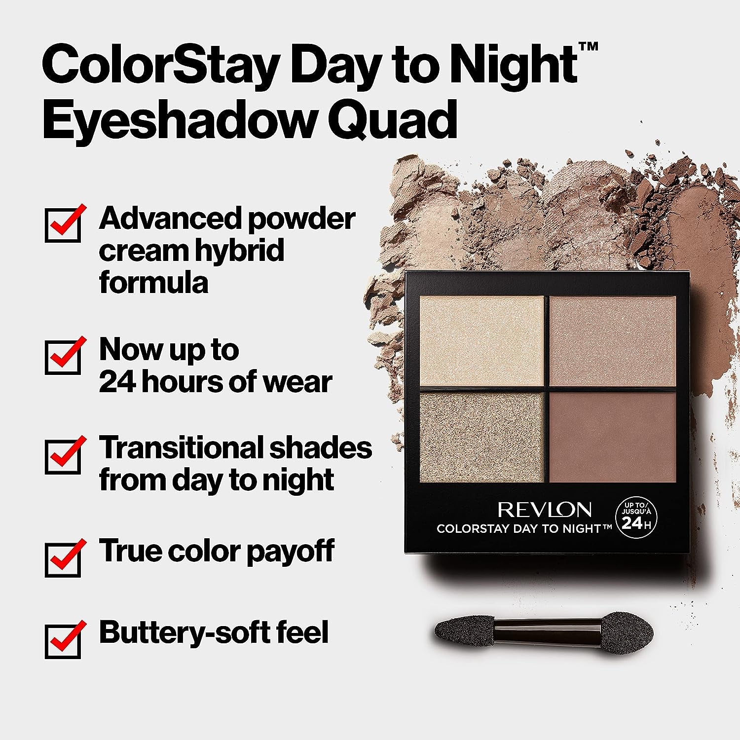 Eyeshadow Palette by , Colorstay Day to Night up to 24 Hour Eye Makeup, Velvety Pigmented Blendable Matte & Shimmer Finishes, 555 Moonlit, 0.16 Oz, 555 Moonlit, 0.16 Oz