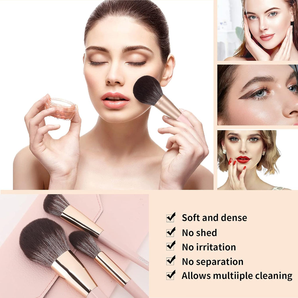 Make up Brushes 10Pcs Makeup Brush Set Foundation Brush Blending Brush (Pink)