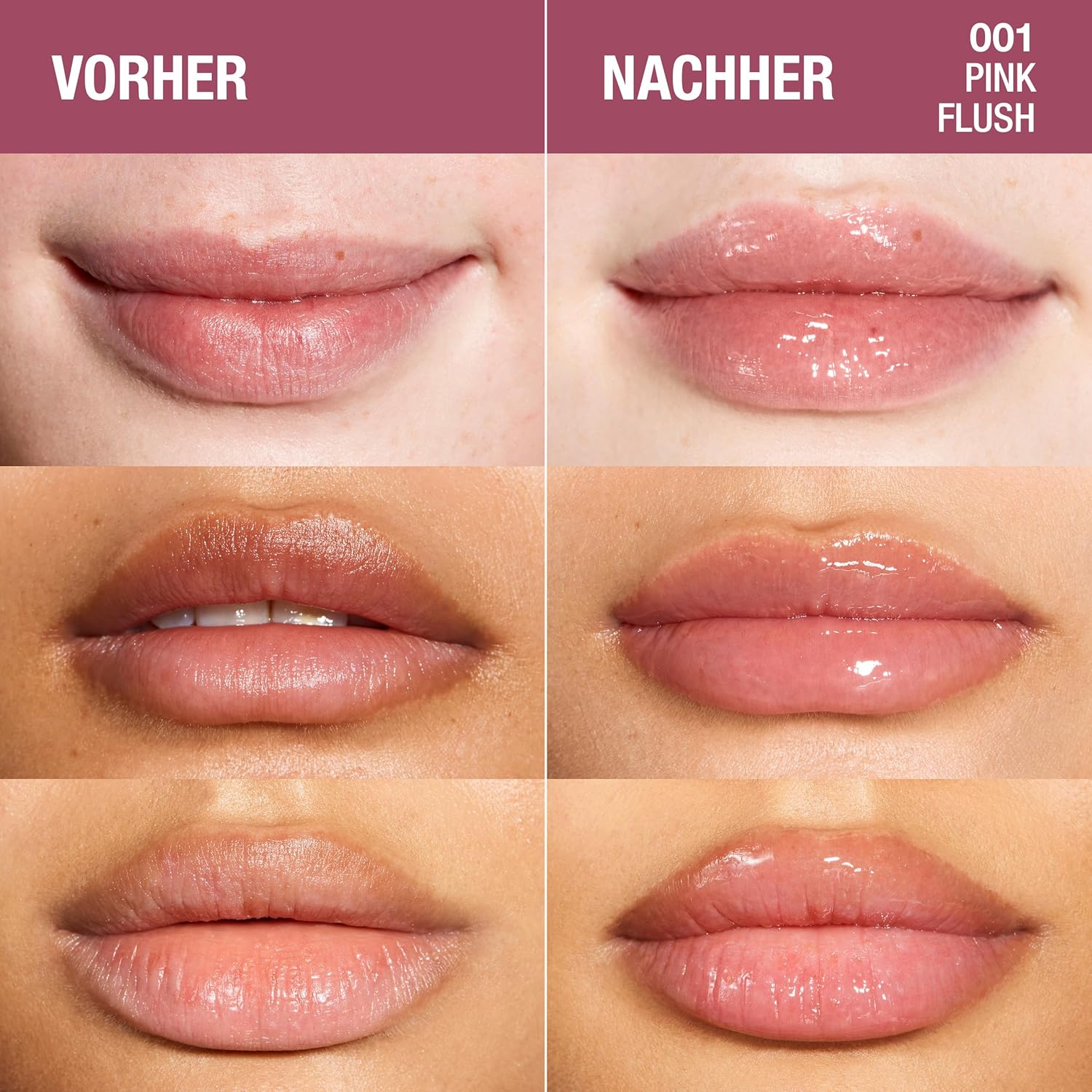 Manhattan High Shine Lip Oil 001 Pink Flush, Intensive Lippenpflege Mit Vitamin E Und Kokosöl Für Ein Natürlich Glänzendes Finish, Vegan