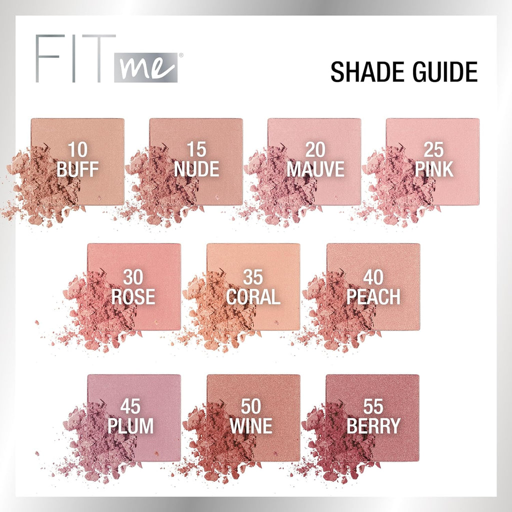 Fit Me Blush, Lightweight, Smooth, Blendable, Long-Lasting All-Day Face Enhancing Makeup Color, Buff, 1 Count